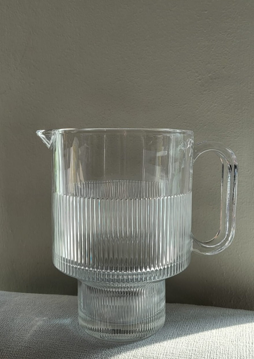 Fluted Glass Pitcher